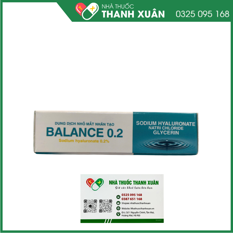 Dung dịch nhỏ mắt nhân tạo Balance 0.2 hỗ trợ cung cấp và duy trì độ ẩm cho mắt